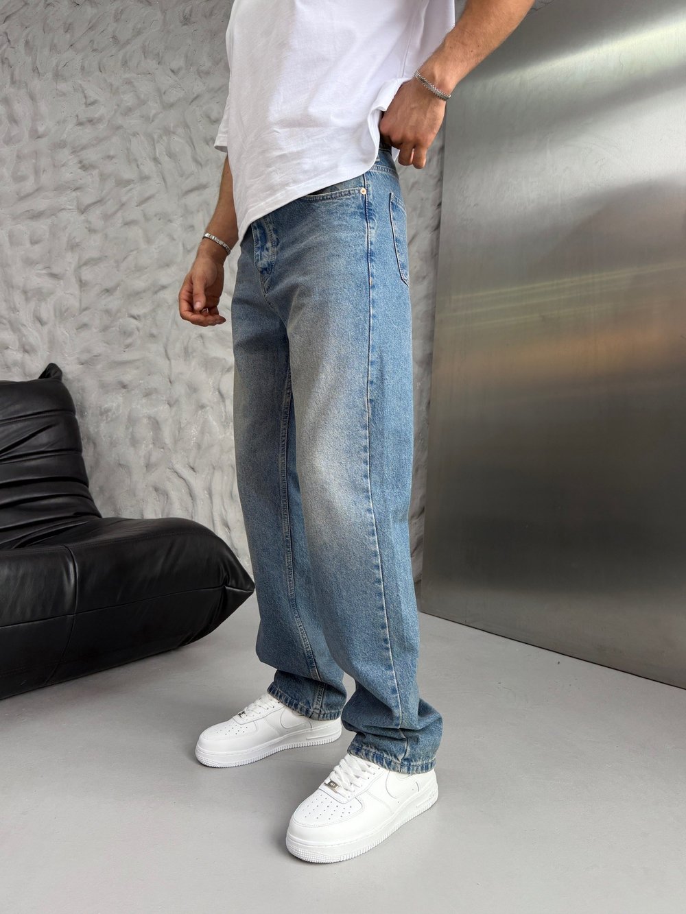 EFEKTLİ KOT BAGGY PANTOLON