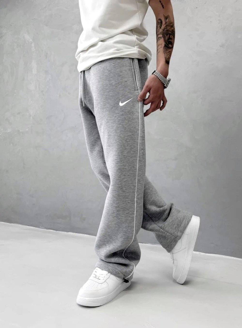 Gri Dikey Nike Eşofman