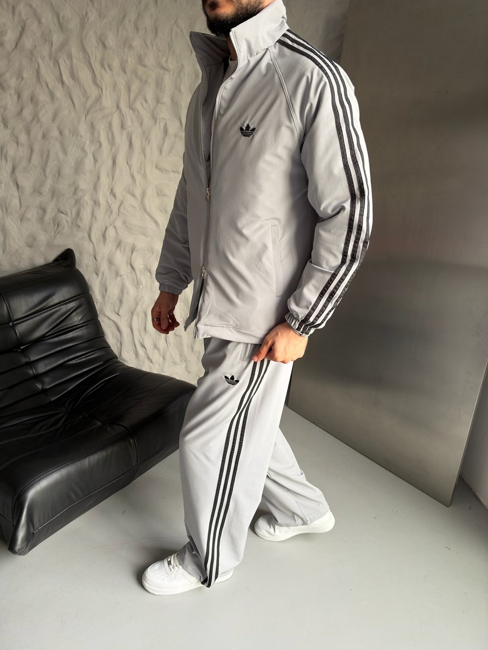 GRİ PARAŞÜT KUMAŞ ADİDAS TAKIM