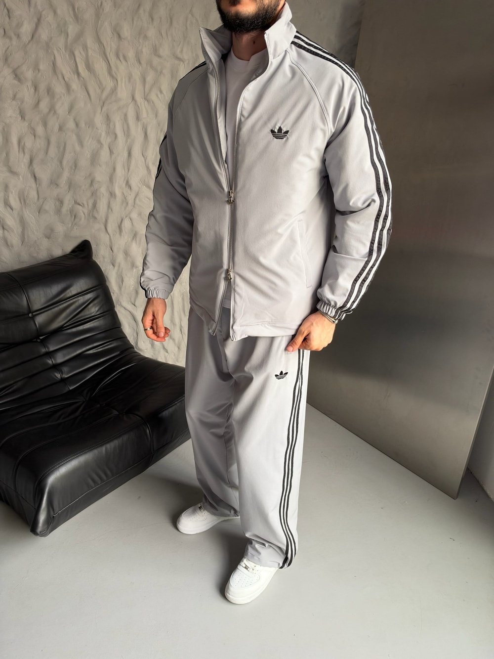 GRİ PARAŞÜT KUMAŞ ADİDAS TAKIM