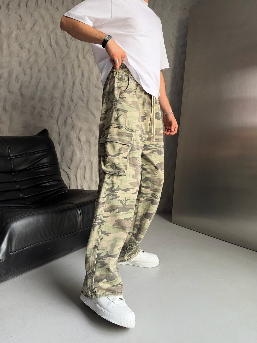 KAMUFLAJ ÇİFT  KARGO CEPLİ BAGGY PANTOLON