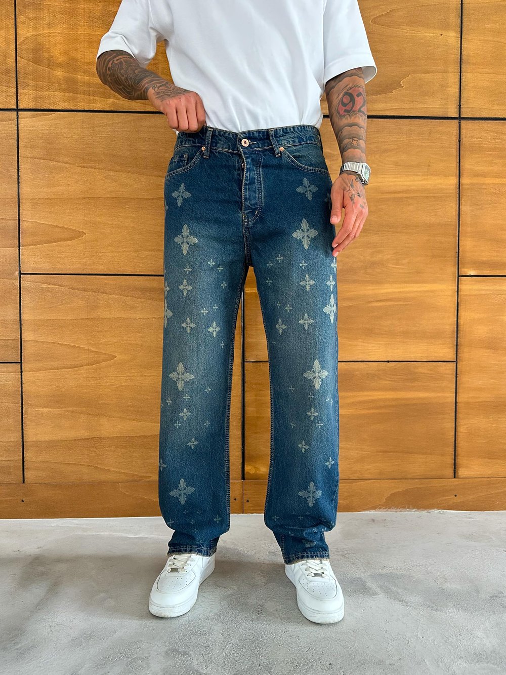 Kot Desenli Baggy Pantolon
