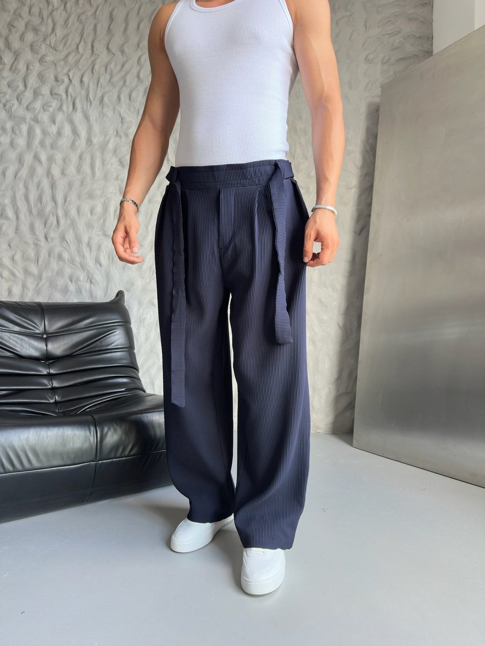 LACİVERT FİTİLLİ BAGGY PANTOLON