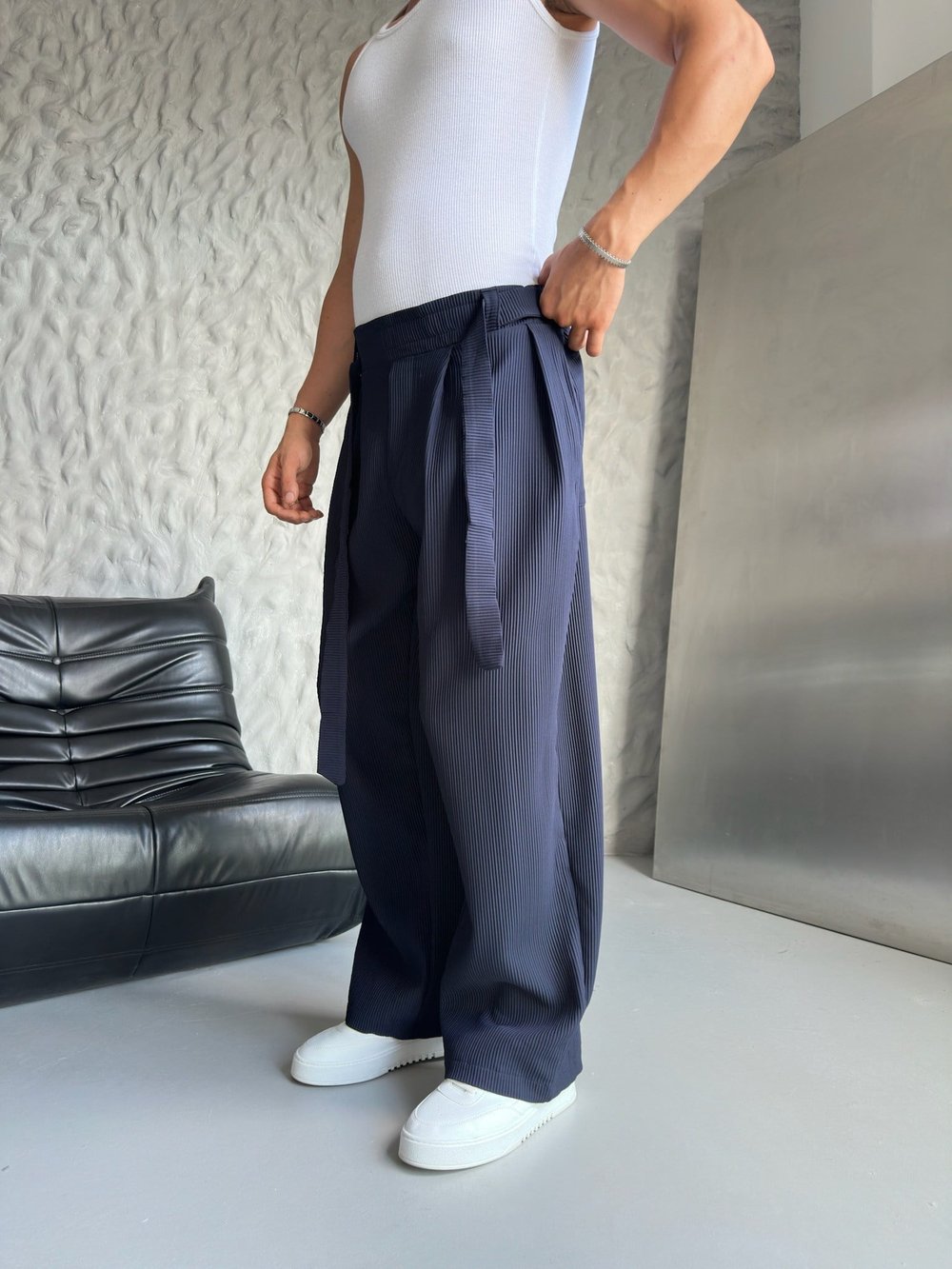 LACİVERT FİTİLLİ BAGGY PANTOLON
