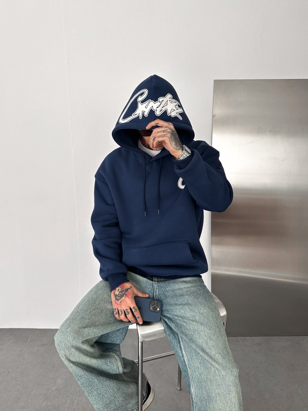 LACİVERT KAPŞON CORTEİZ SWEAT