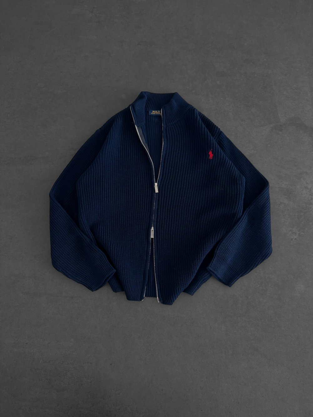 LACİVERT POLO TRİKO HIRKA