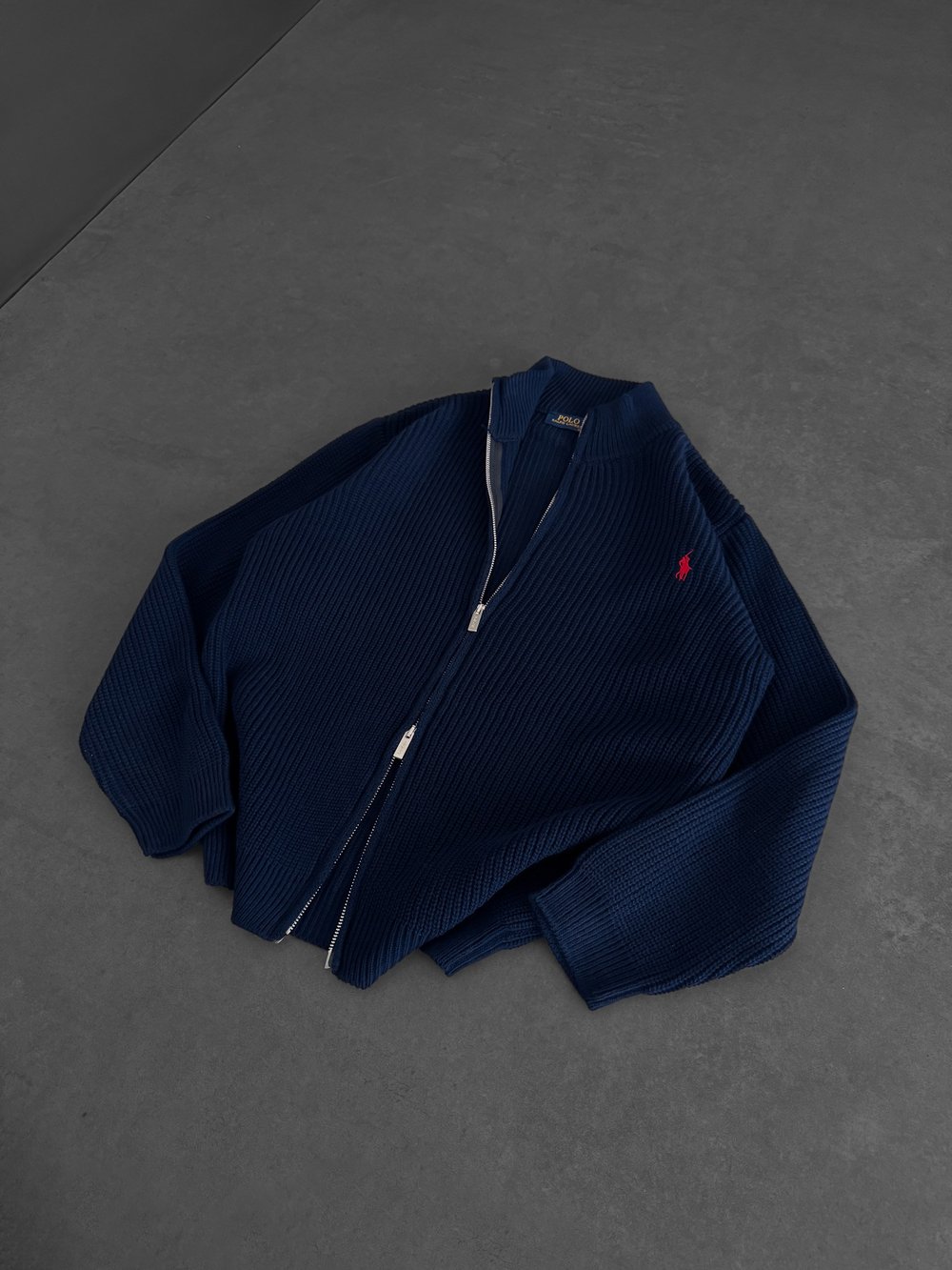 LACİVERT POLO TRİKO HIRKA