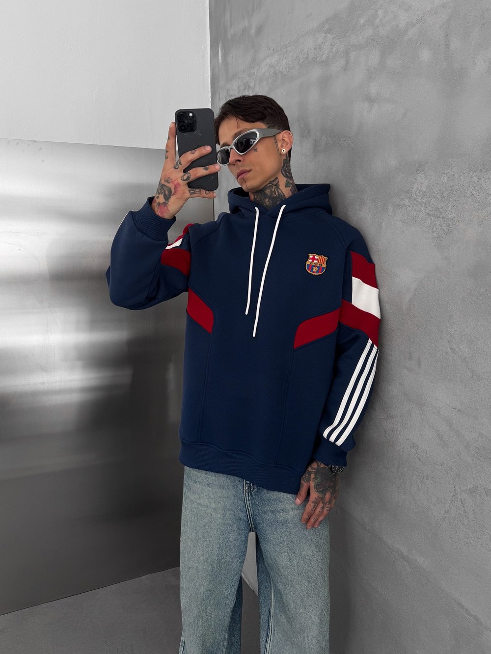 LACİVERT TEK GARNİ BARCELONA SWEAT