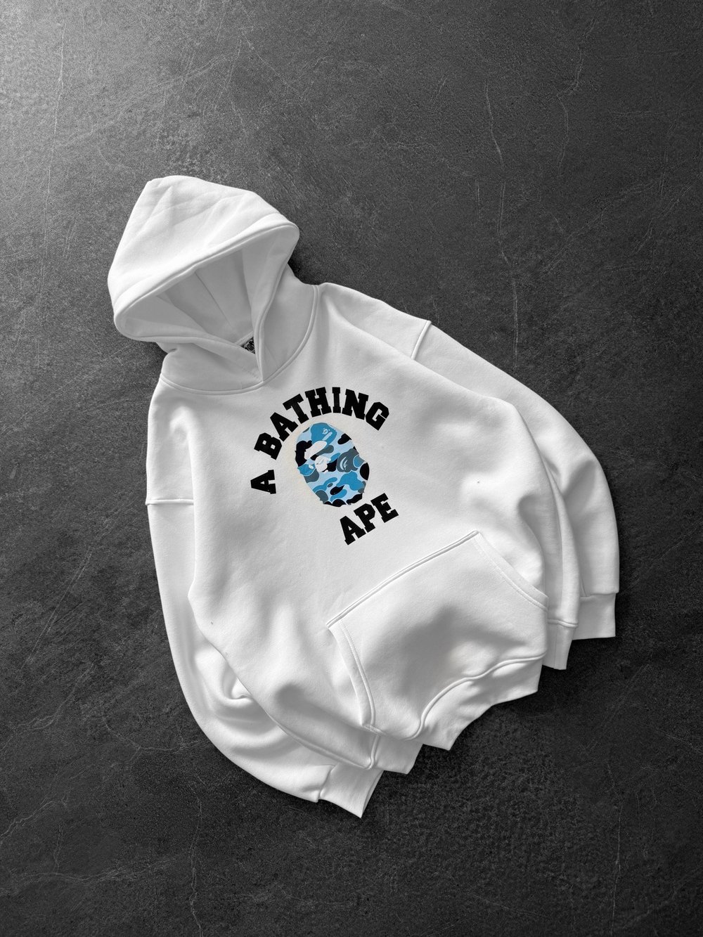 MAVİ BASKI BEYAZ BAPE SWEAT