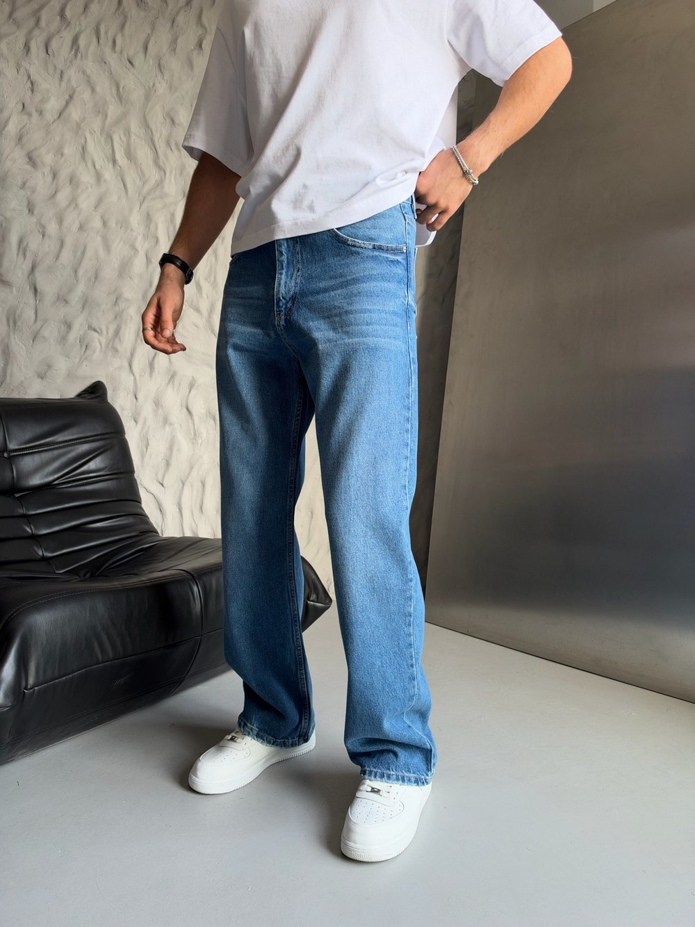 MAVİ LOOSE-FİT PANTOLON