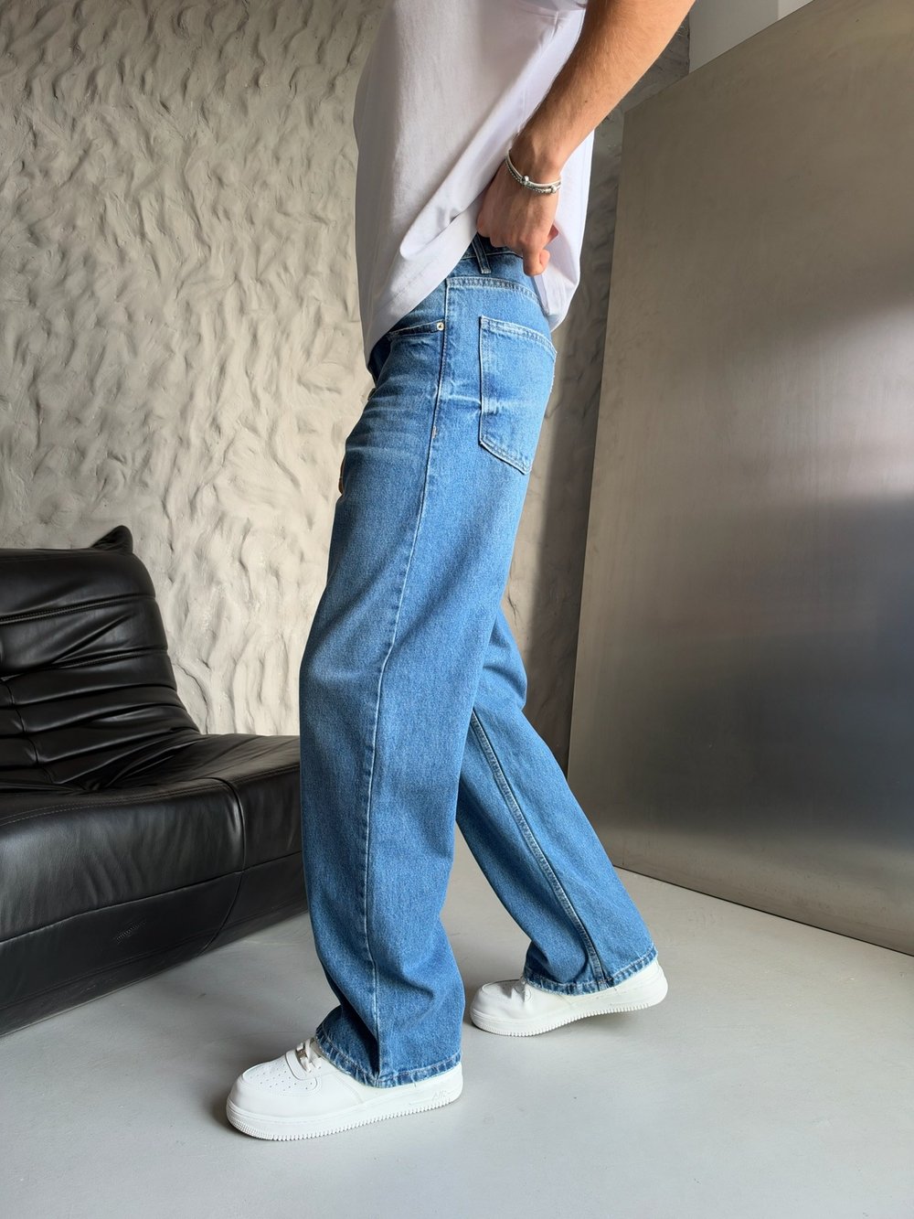 MAVİ LOOSE-FİT PANTOLON