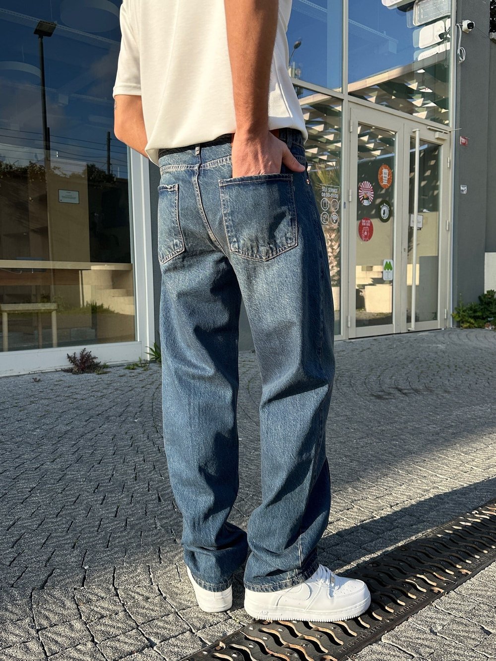MAVİ ORTA ÇİZGİ BAGGY PANTOLON