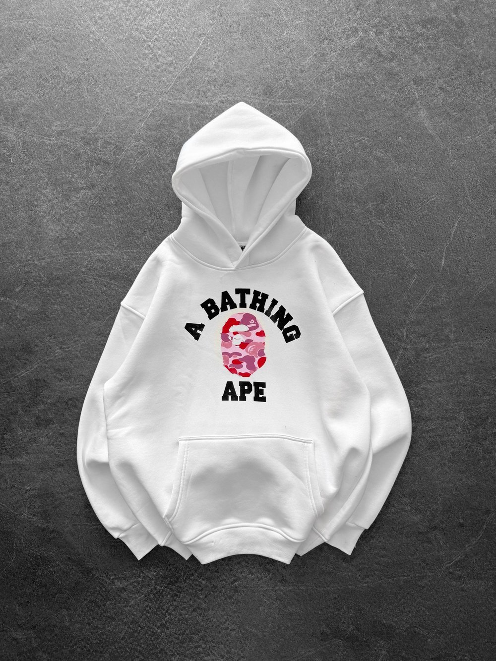 PEMBE BASKI BEYAZ BAPE SWEAT