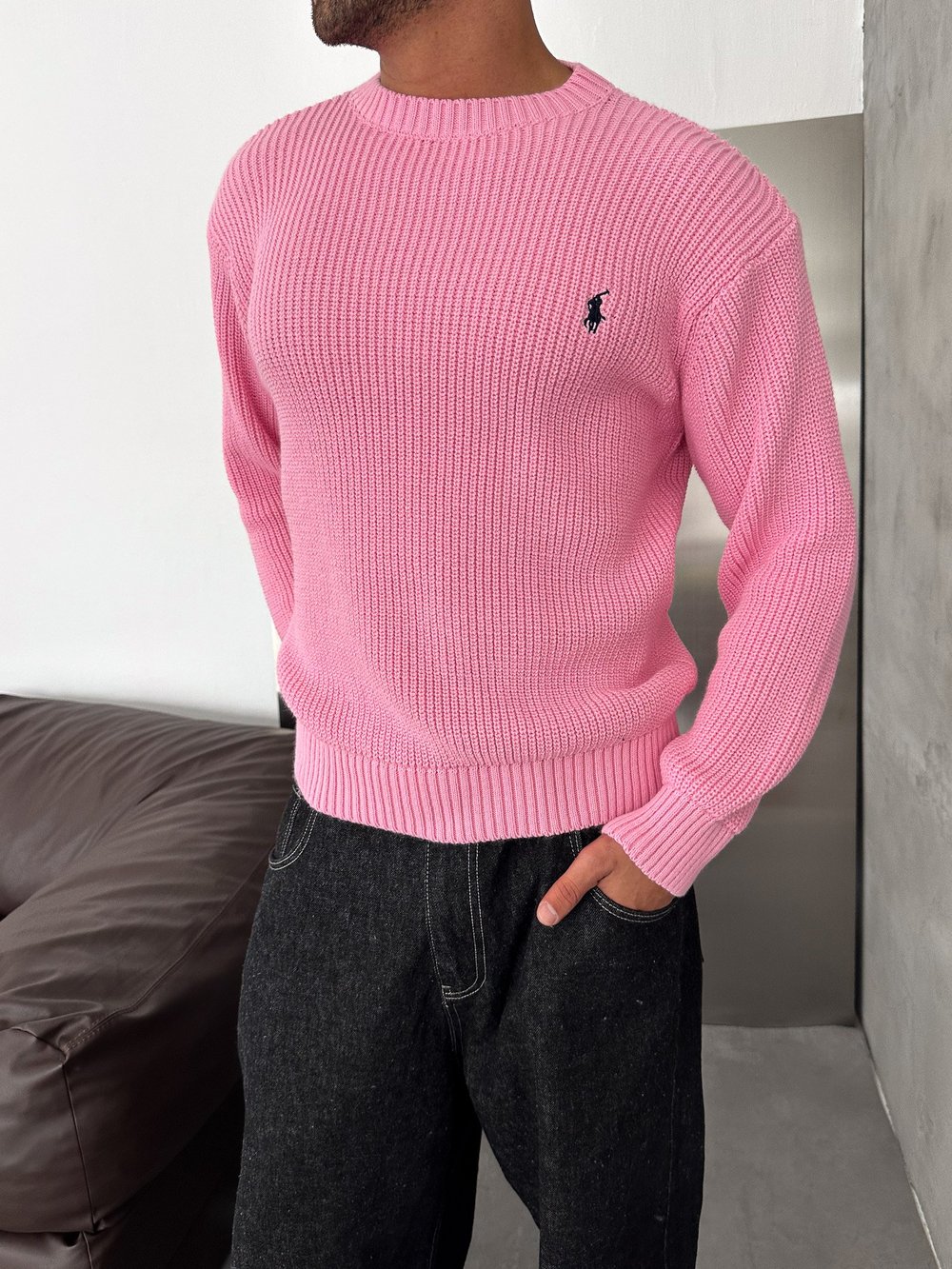 PEMBE POLO TRİKO KAZAK