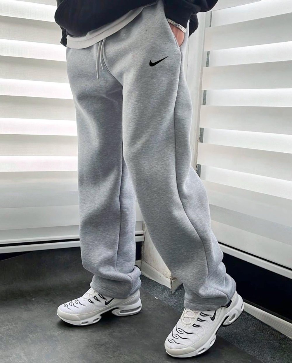 Şardonlu Gri Baggy Logo Nk Eşofman