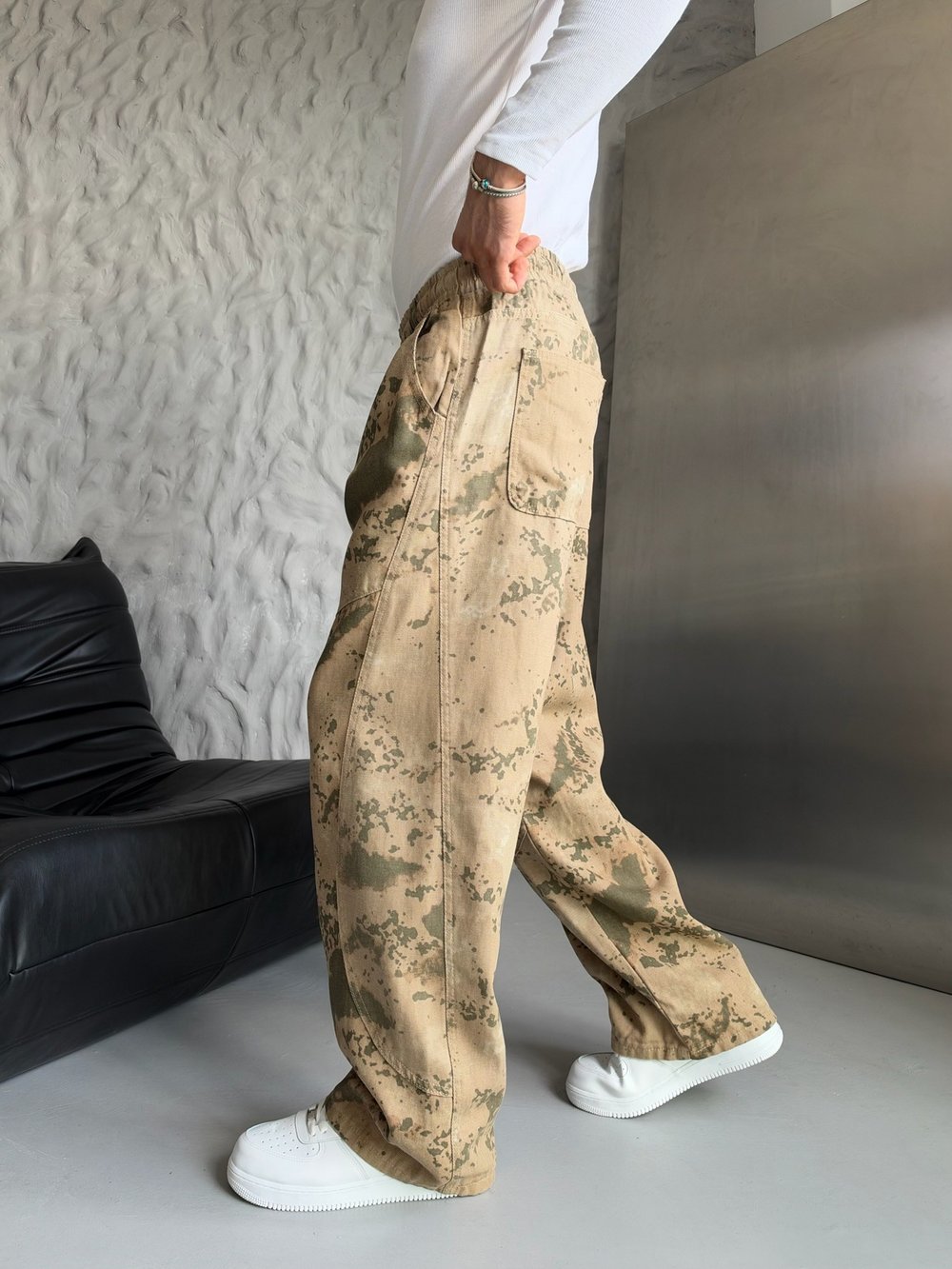 SARI KAMUFLAJ BAGGY PANTOLON
