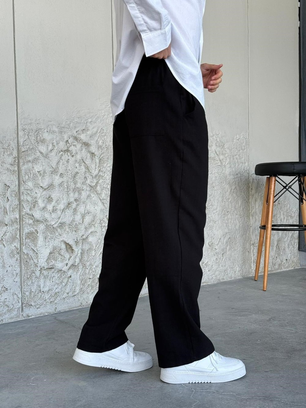 SİYAH BAGGY KETEN PANTOLON