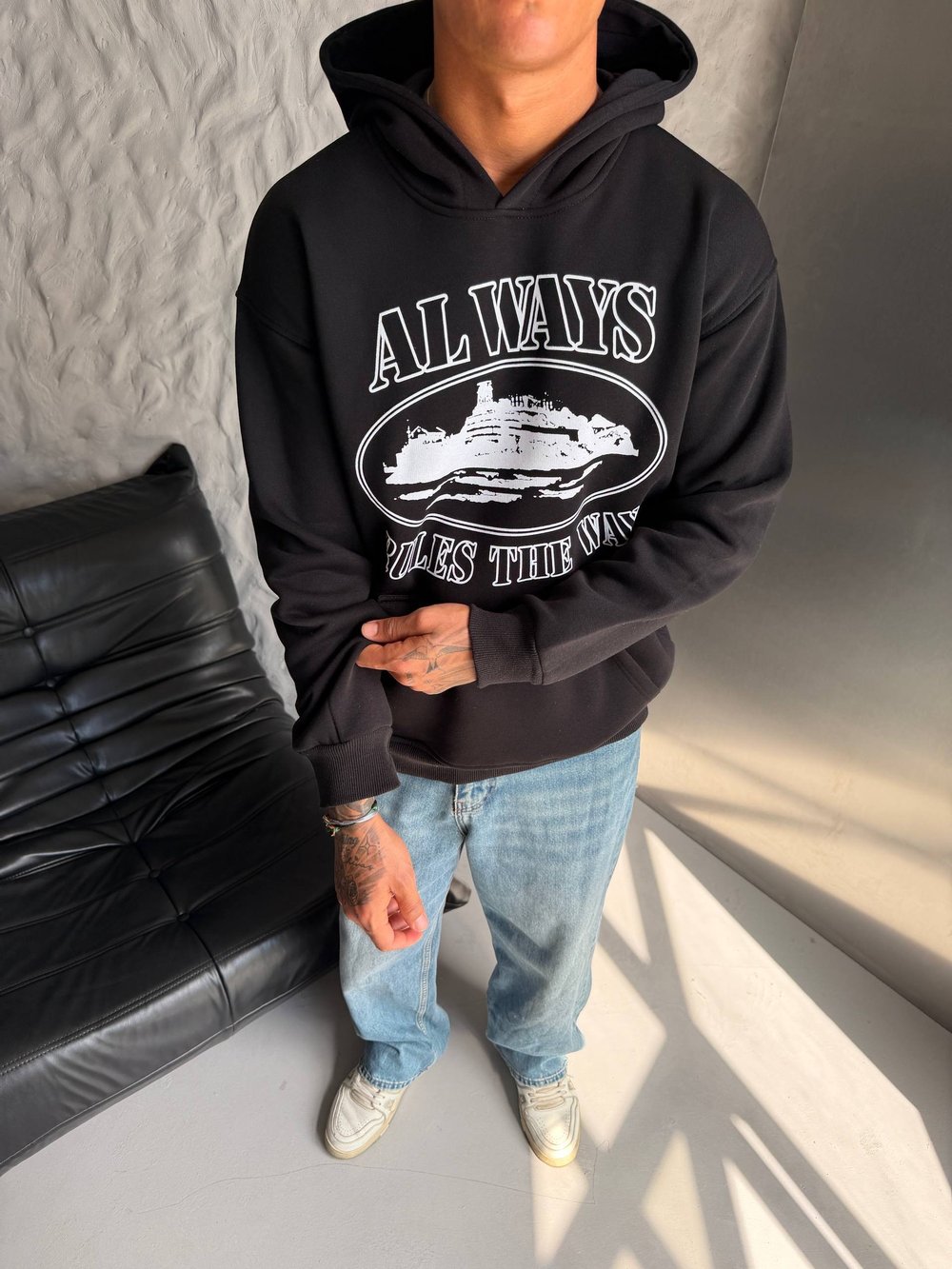 SİYAH CORTEİZ ALWAYS KAPŞONLU SWEAT