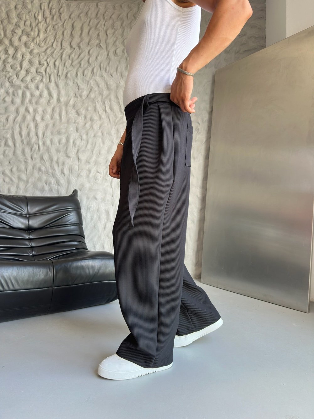 SİYAH FİTİLLİ BAGGY PANTOLON