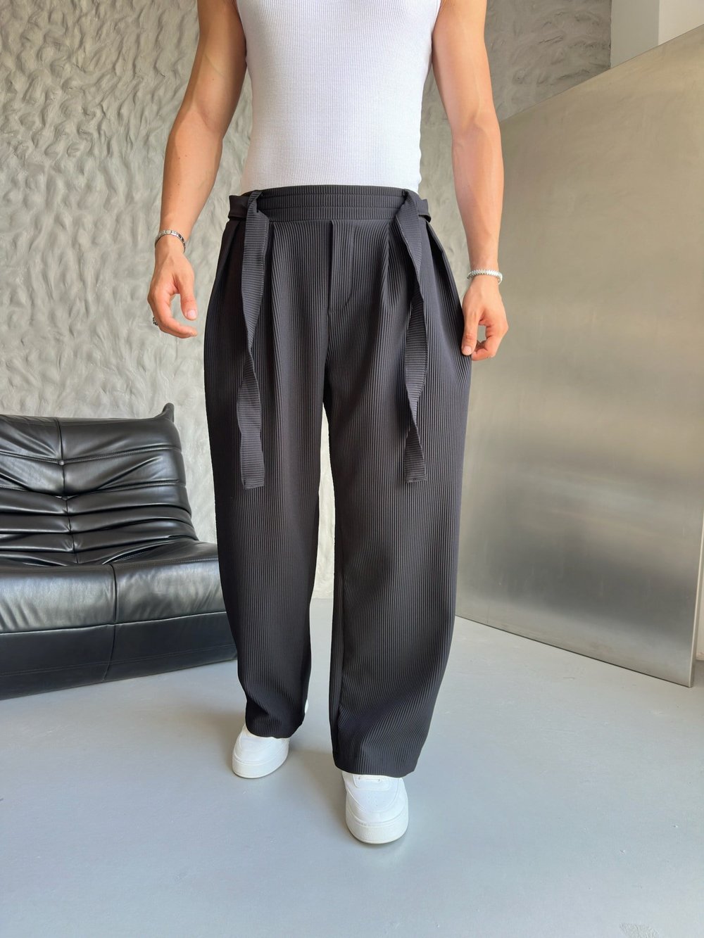 SİYAH FİTİLLİ BAGGY PANTOLON