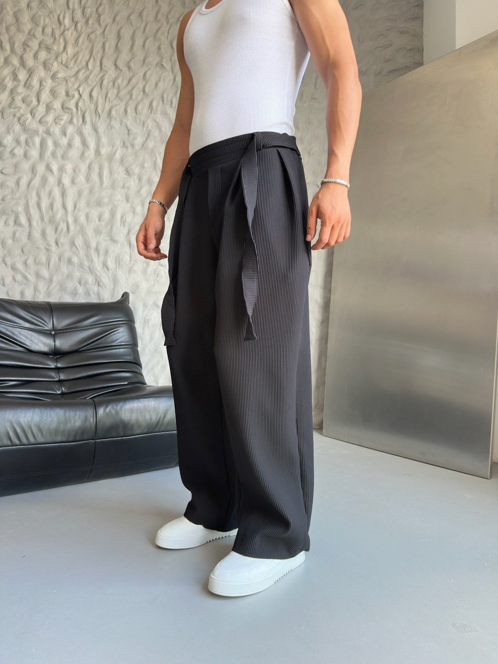 SİYAH FİTİLLİ BAGGY PANTOLON