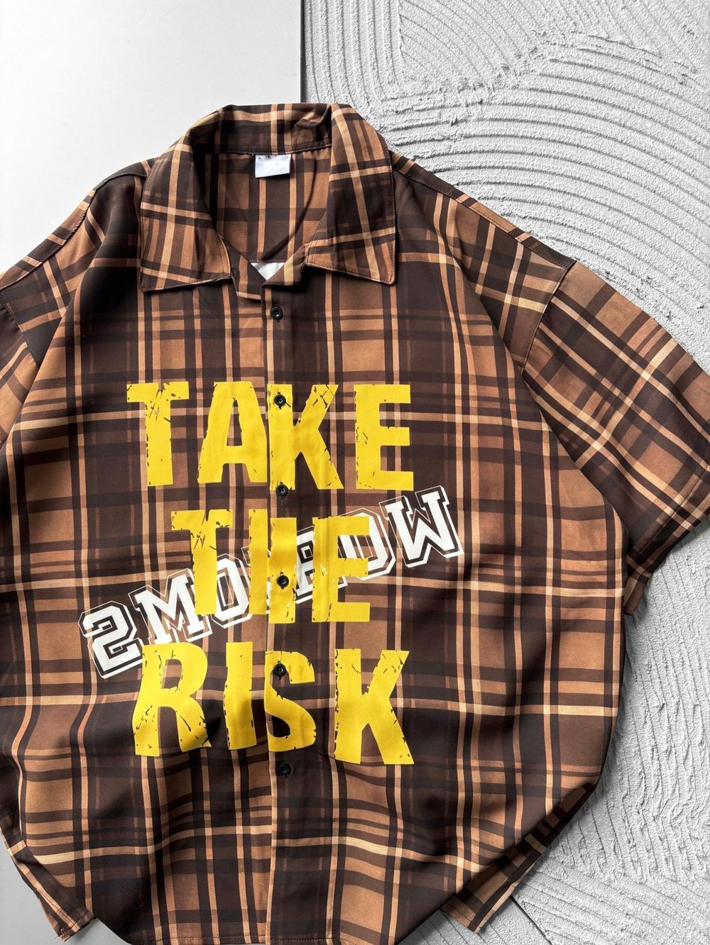 TAKE RISK BASKILI OVERSİZE GÖMLEK