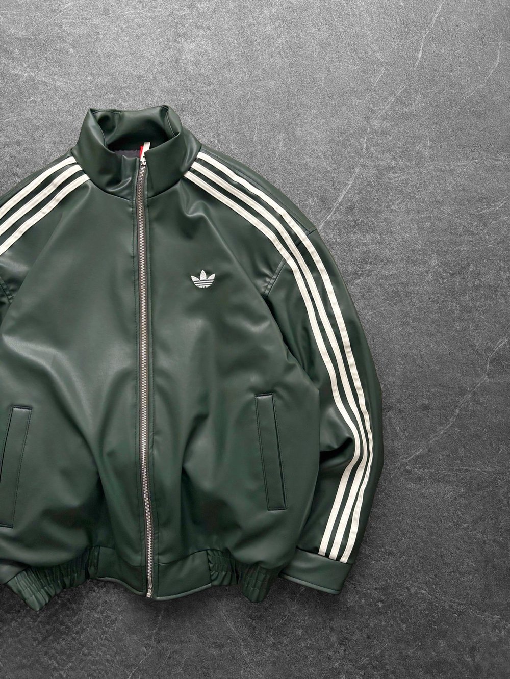 Yeşil Adidas Deri Ceket