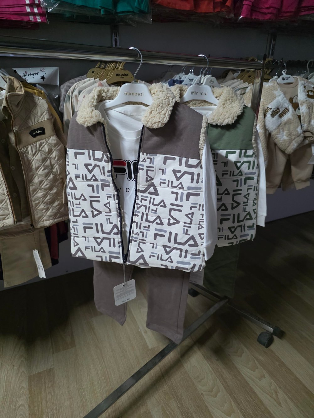 fila yazılı yelekli 2li takım çocuk günlük spor rahat kombin