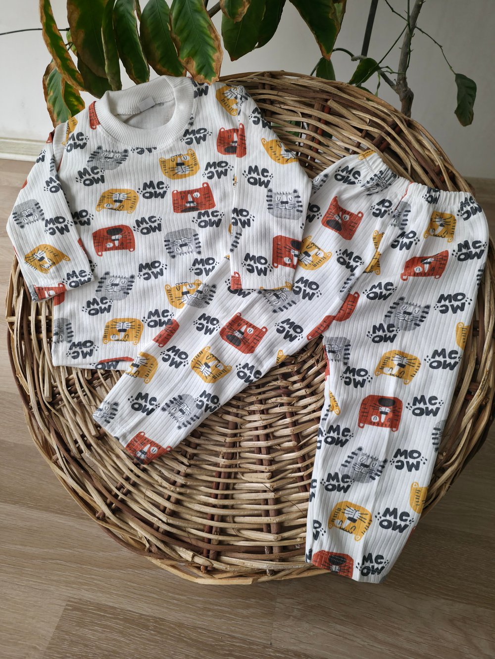 baskılı pamuklu çocuk ev uyku pijama takımı