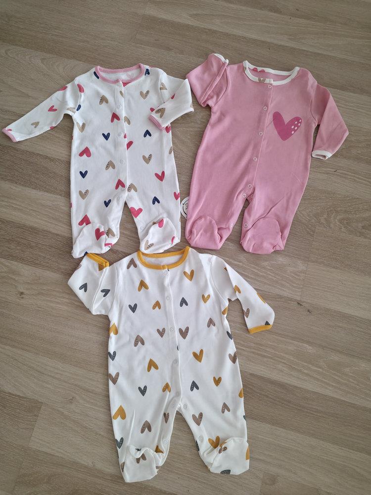 Kalpli Baskılı %100 Pamuk Bebek Tulum Seti 3 Adet Tek Paket