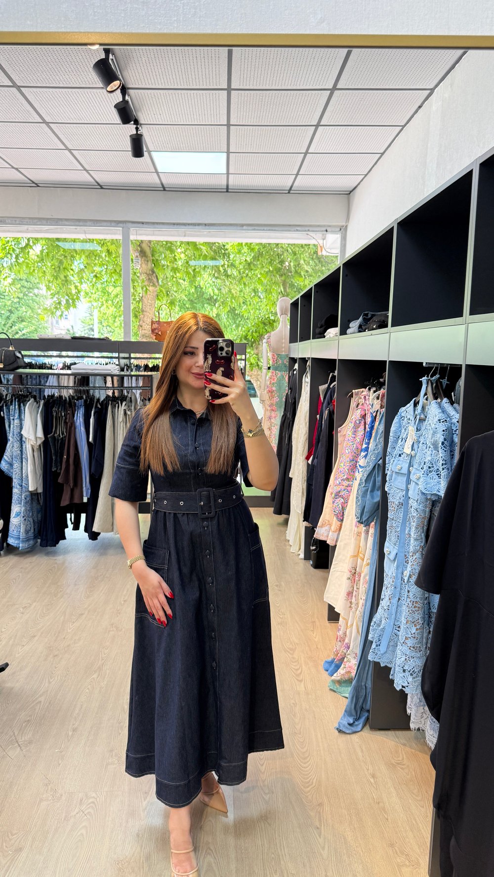 Kemerli Kot Elbise