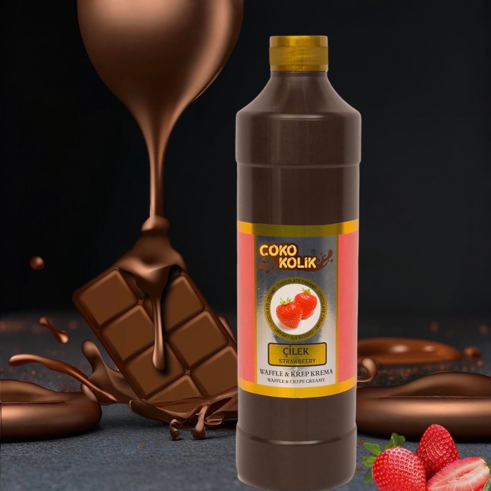 Çokokolik Waffle-Krep-Dondurma Sosu Frambuaz 1 Kg x 8'li