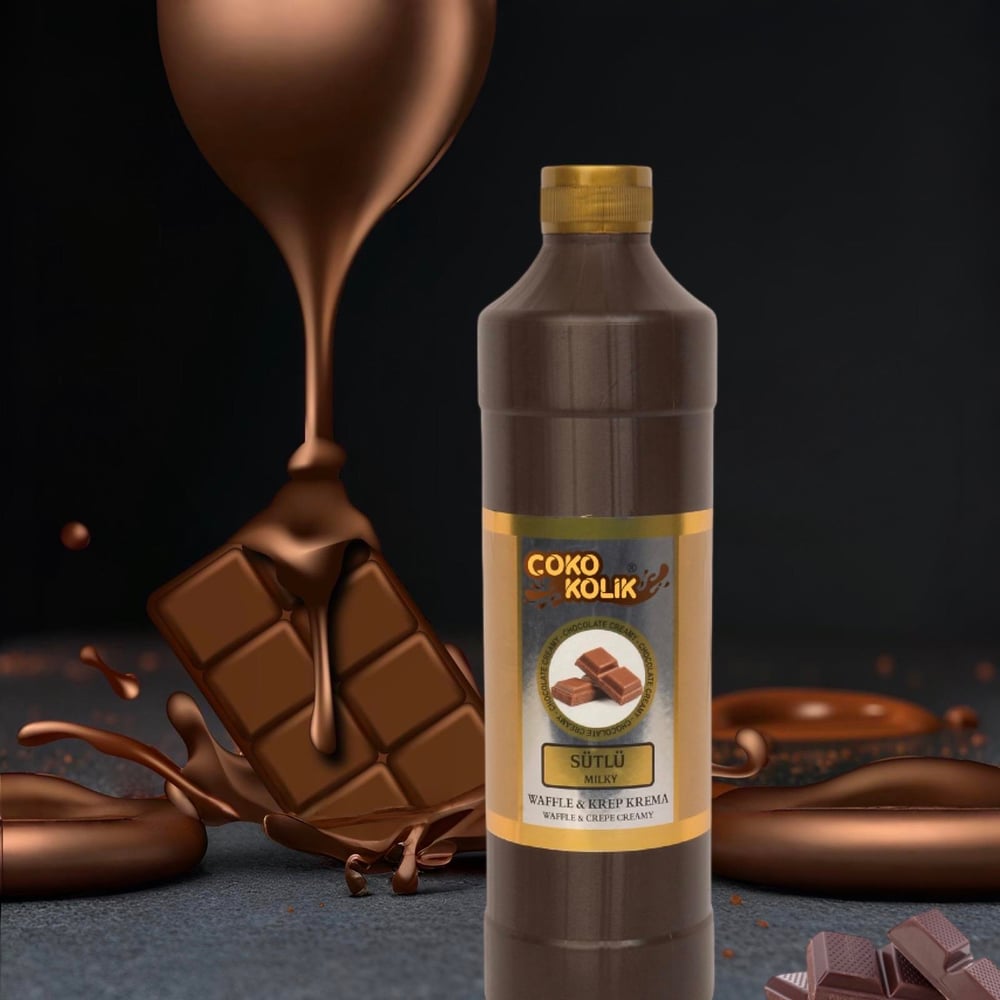 Çokokolik Waffle-Krep-Dondurma Sosu Sütlü 1 Kg x 8'li