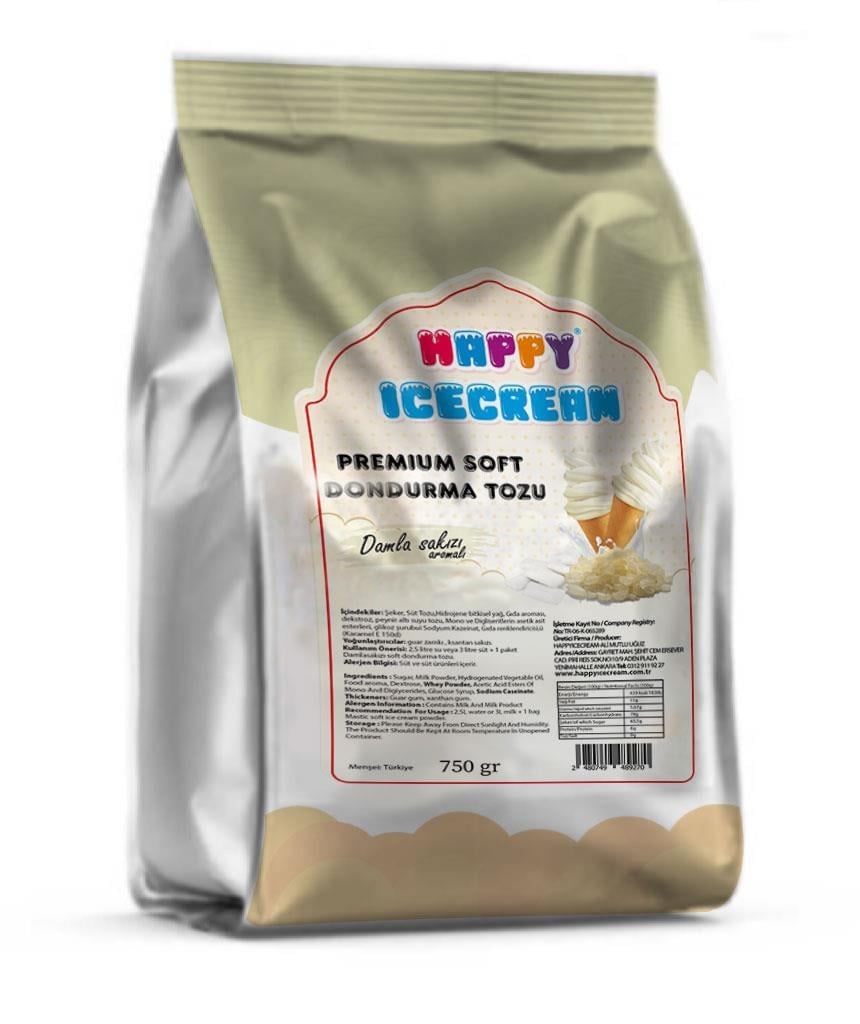 Premium Damla sakızı Soft Dondurma Tozu 750 gr