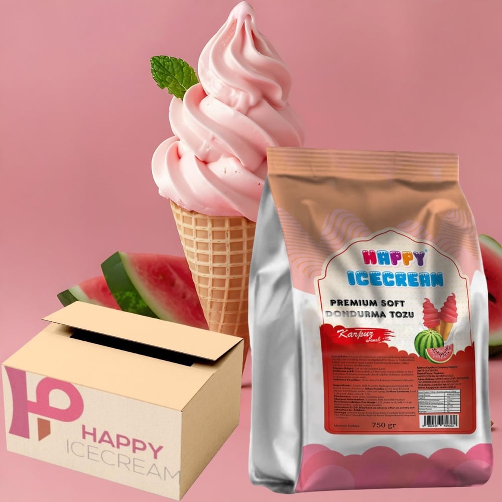 Premium Karpuz Soft Dondurma Tozu 750 gr x 16'lı
