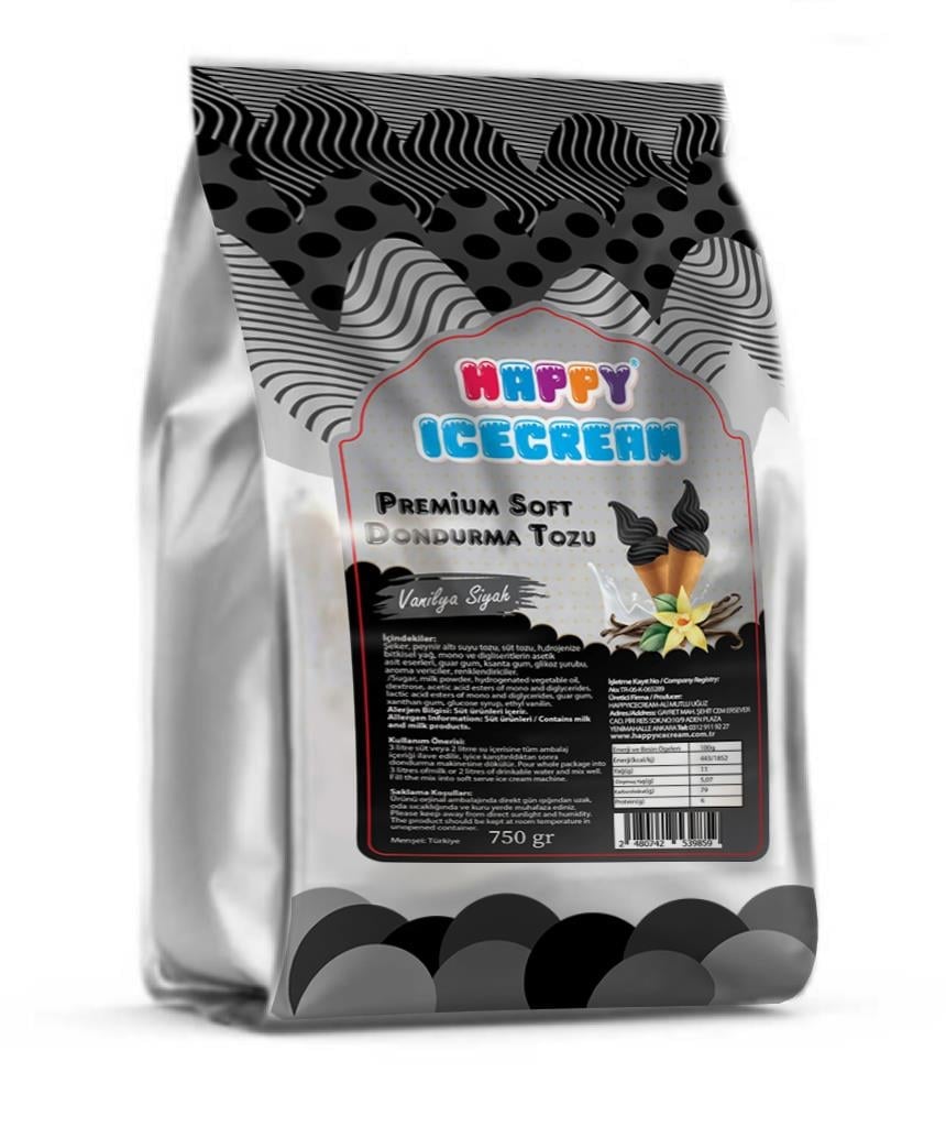 Premium Siyah Soft Dondurma Tozu 750 gr