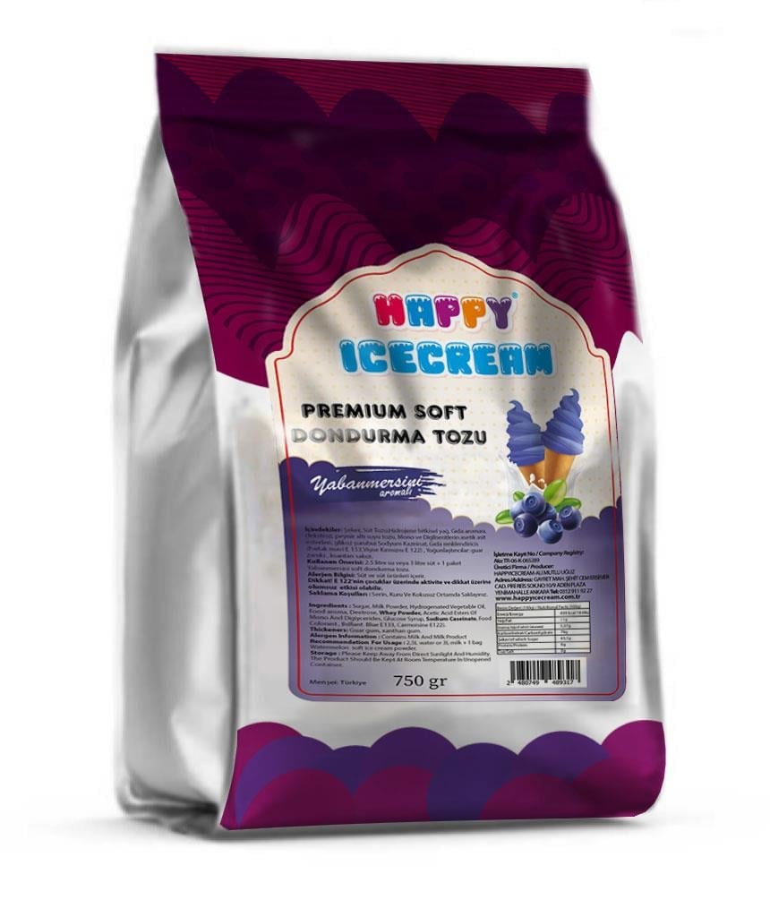 Premium Yaban Mersinli Soft Dondurma Tozu 750 gr
