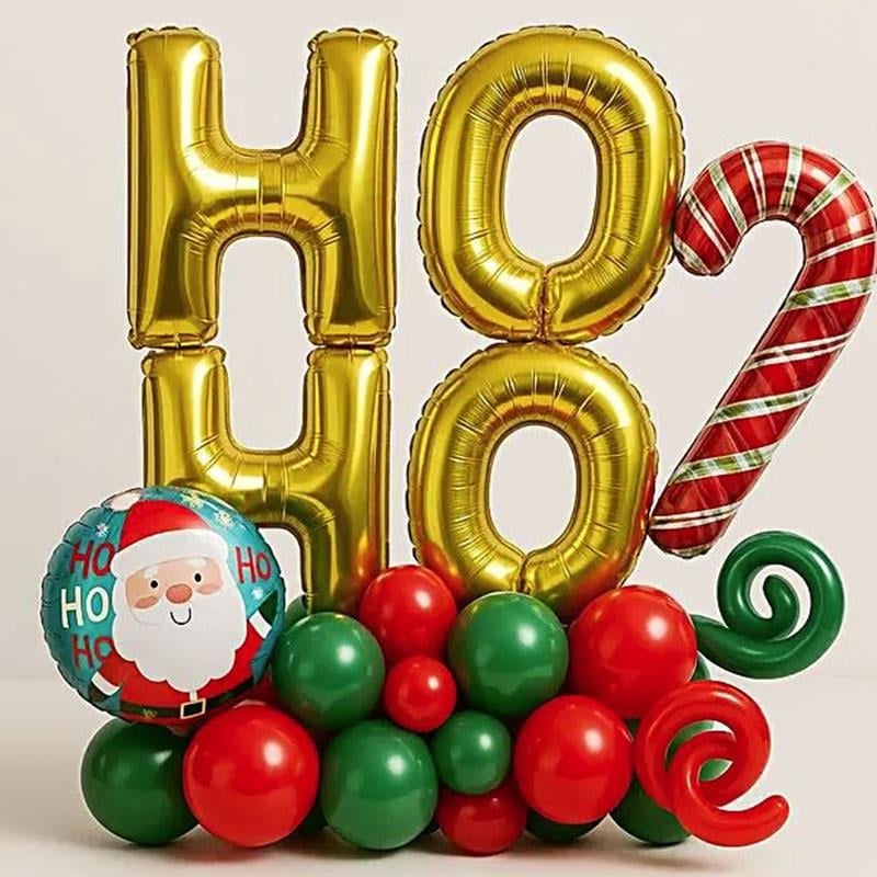 HO HO HO Yılbaşı Balon Buketi Süsleme
