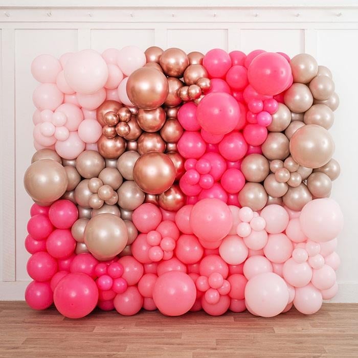 Kahve Rose Gold Balon Duvarı Paketi
