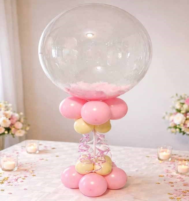 Tüylü Şeffaf Balon Standı