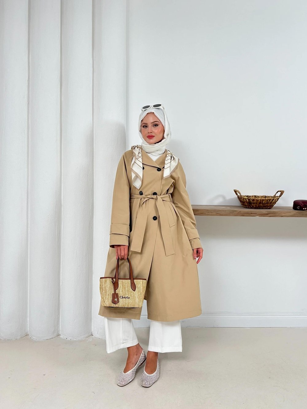 Ameda Fularlı Trench