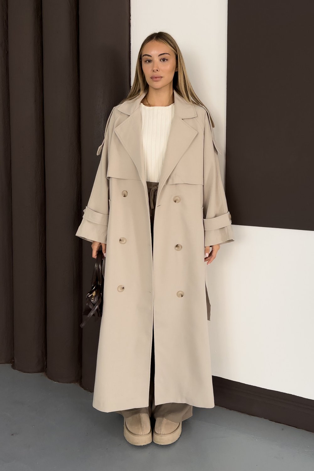 Enera Trench - Taş Rengi