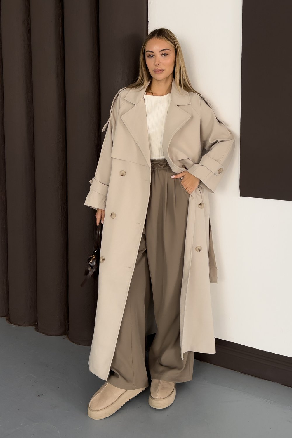 Enera Trench - Taş Rengi