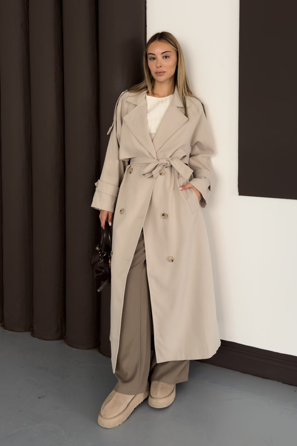 Enera Trench - Taş Rengi