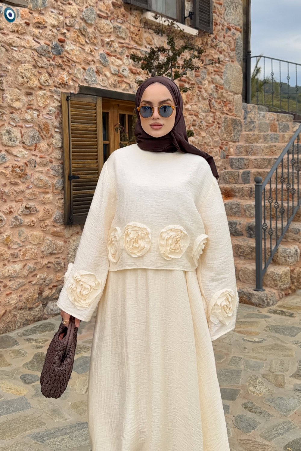 Flowe Takım - Ekru