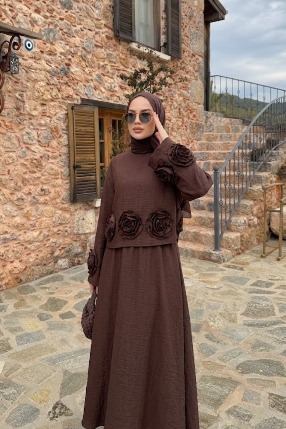 Flowe Takım - Kahverengi