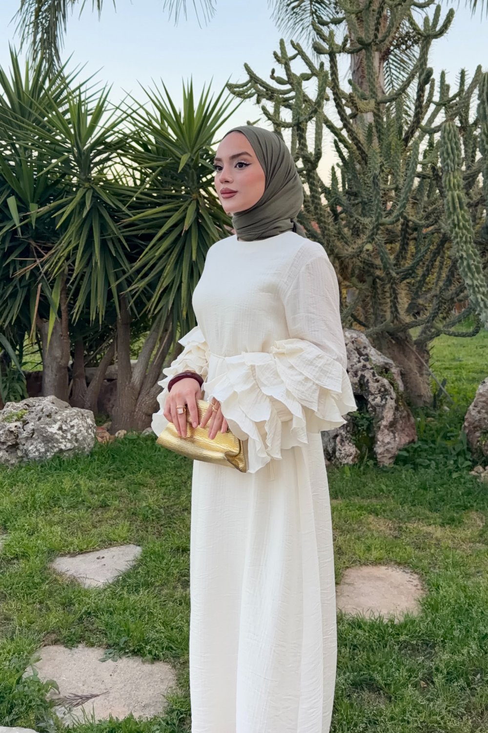 Jouve Elbise - Ekru
