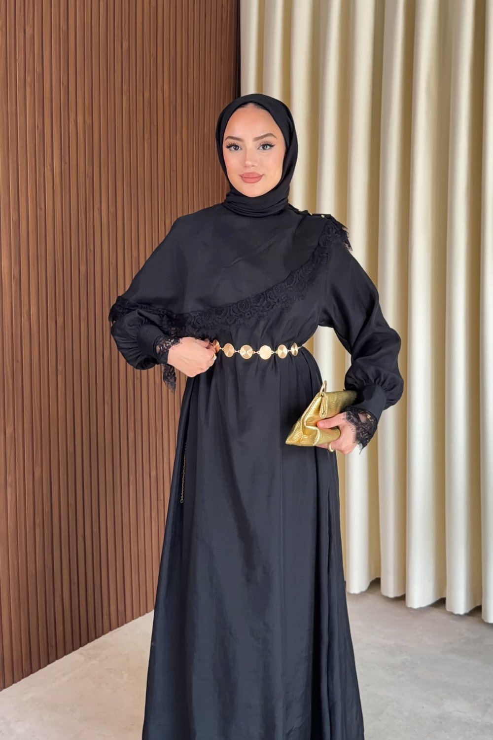 Lace Elbise - Siyah
