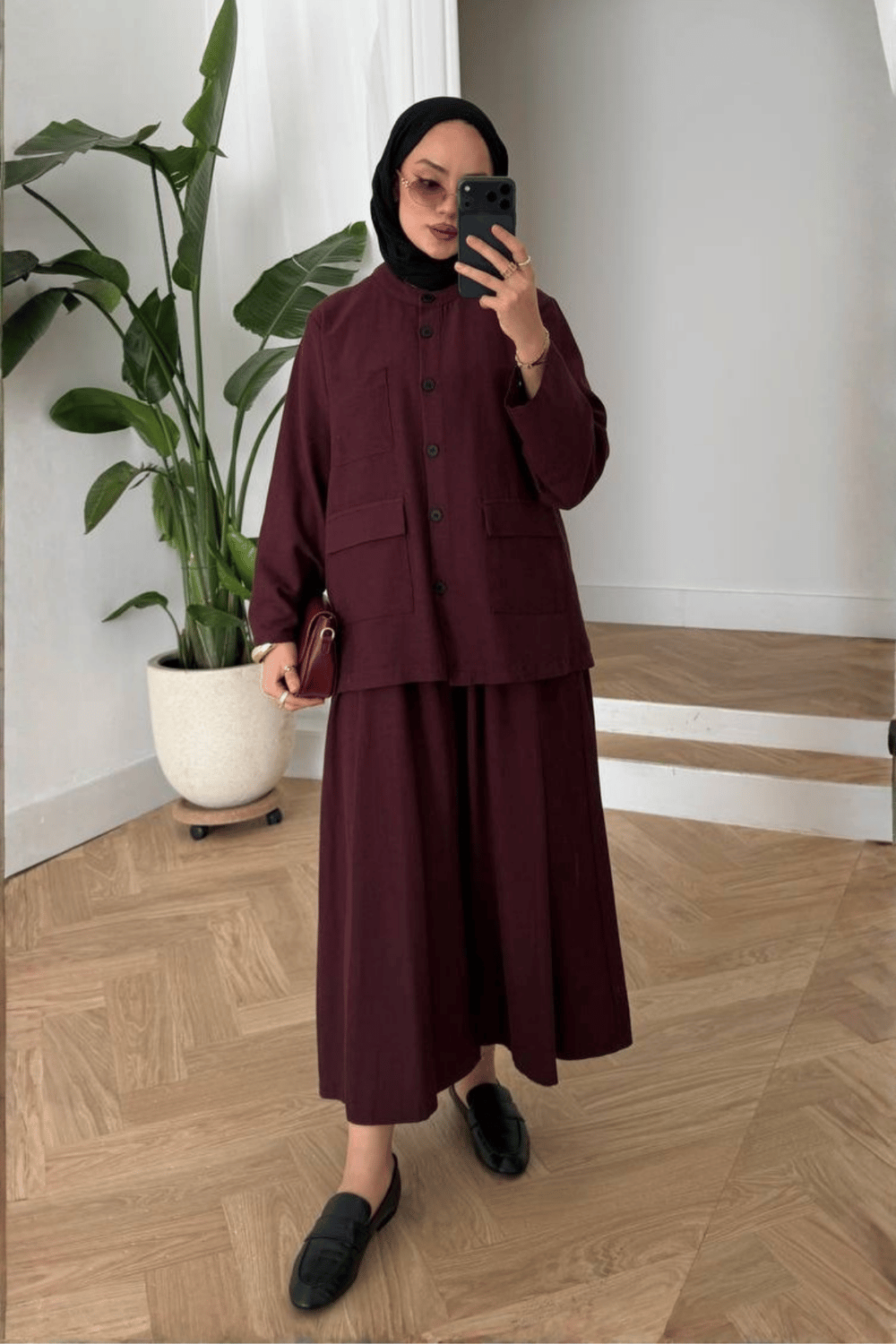 Mare Keten Takım - Bordo