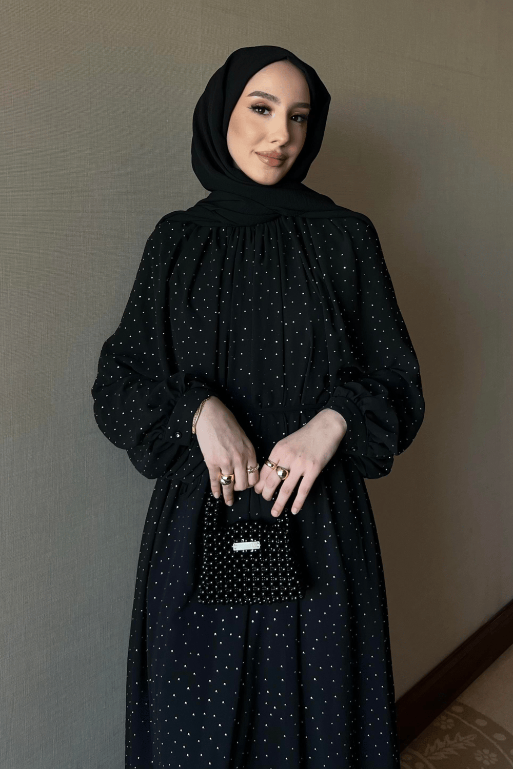 Monica Şifon Elbise - Siyah
